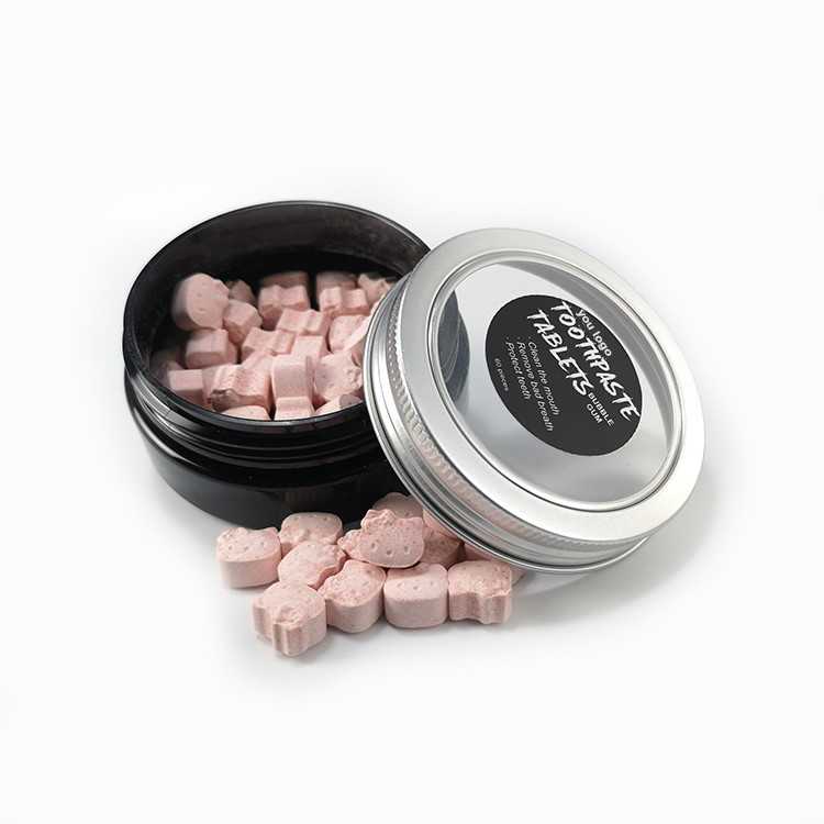 OEM Draagbare 50g Tanden die Tabletten met Fluoride Mondelinge Schoonmakende Tandpasta witten