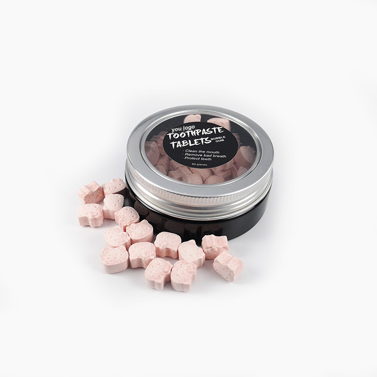 OEM Draagbare 50g Tanden die Tabletten met Fluoride Mondelinge Schoonmakende Tandpasta witten