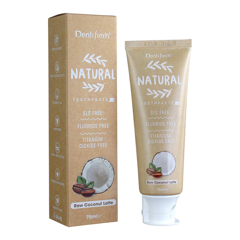 95 g Tandenblekende tandpasta Natuurlijke rauwe kokosnoot Latte smaak SLS Gratis kruidenessentie Extract tandpasta