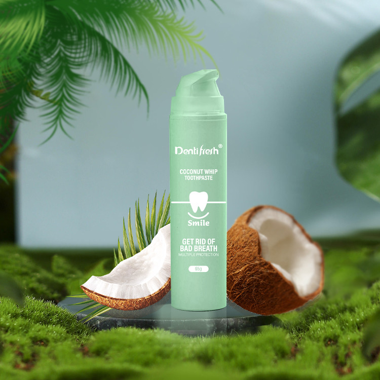 Niet-irriterende biologische tanden Blekende natuurlijke pomp fles Tandpasta's Citroenen Mango aardbeien smaak