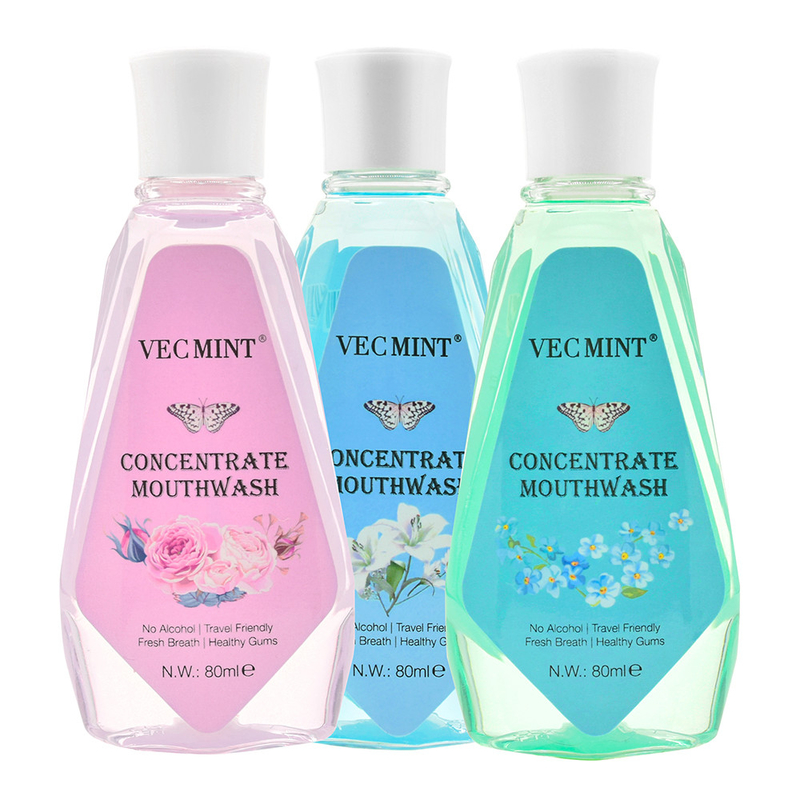 VECMINT Alcoholvrij 80 ml Bloemige smaken Antibacteriële geconcentreerde mondspoeling Oraal wassen Tandreiniging