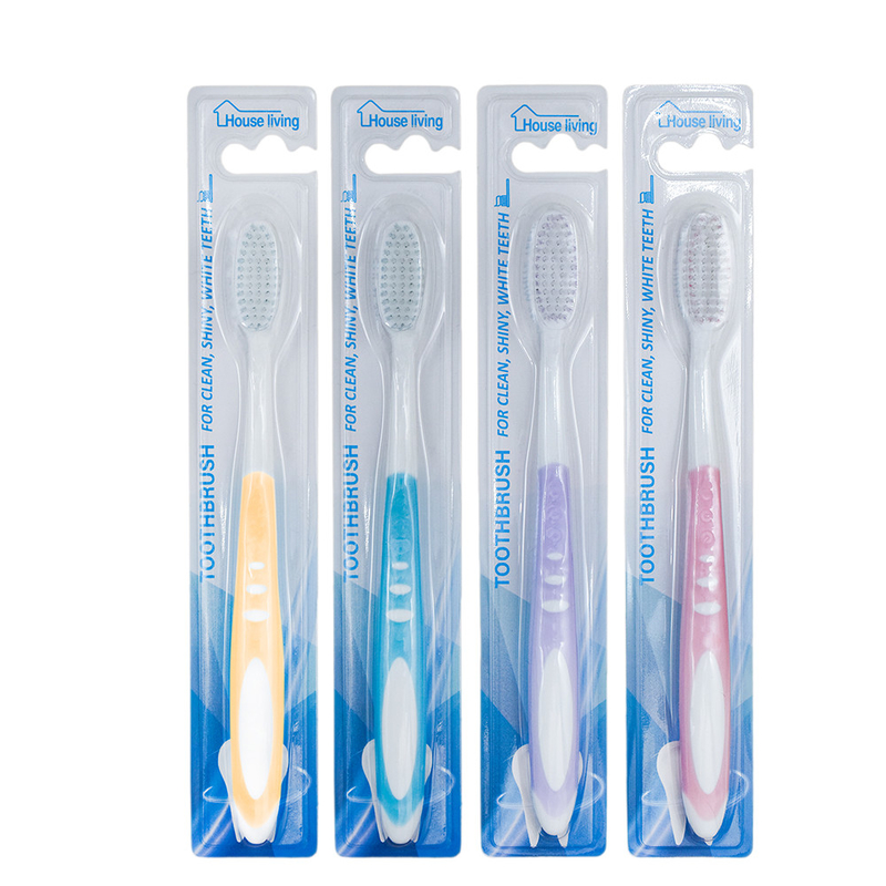 Groothandel Custom Adult Travel Home Hotel Plastic Soft Bristle Huishoudelijk Gebruik Tandborstel In Blister Card