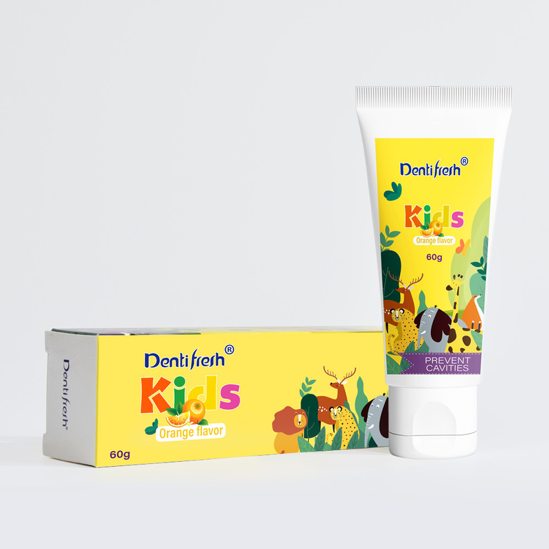 DENTIFRESH 60g Oranje smaak tandpasta in oranje smaak tandpasta voor kinderen mini capaciteit tandpasta