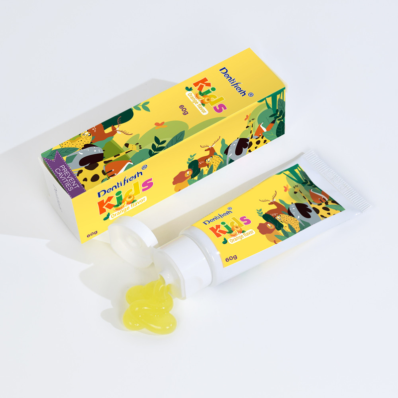 DENTIFRESH 60g Oranje smaak tandpasta in oranje smaak tandpasta voor kinderen mini capaciteit tandpasta