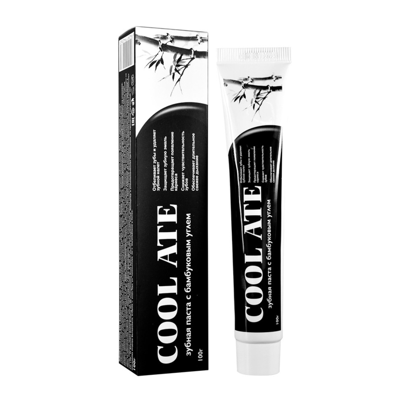 COOL ATE tandpasta - witte tanden en frisse adem met bamboe houtskool 100g reinigingsformule voor mondgezondheid