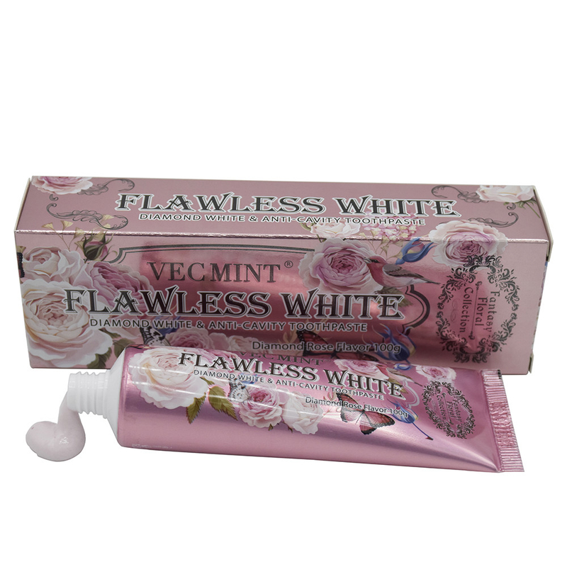 VECMINT rozen tandpasta 100g tandpasta voor gezonde tanden fancy bloemen collectie warm verkoop fabriek directe levering