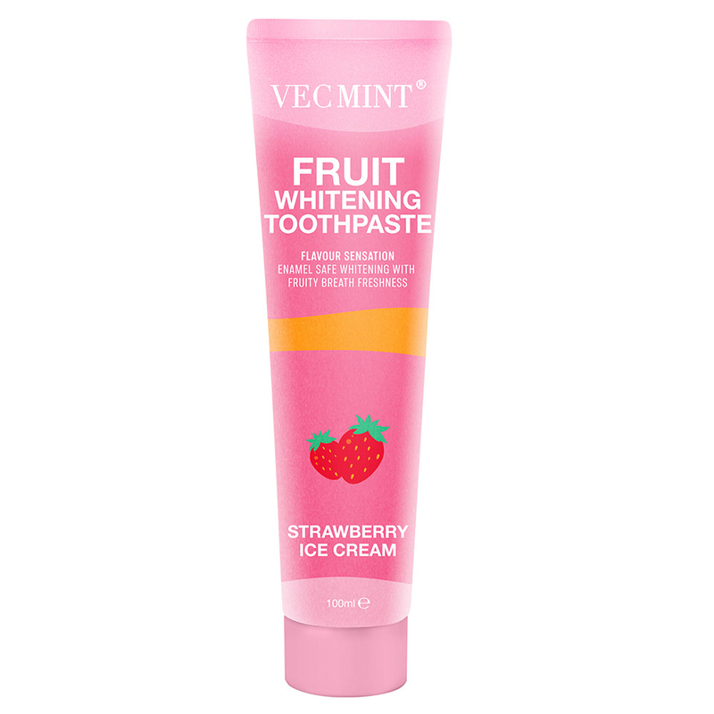 Vecmint 100 ml Fruit - Flavored Whitening Toothpaste Set - 4 heerlijke smaken, glazuur - Veilige whitening en fruitige versheid