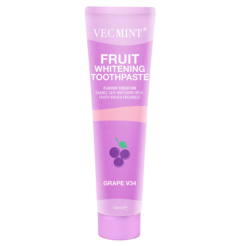 Vecmint 100 ml Fruit - Flavored Whitening Toothpaste Set - 4 heerlijke smaken, glazuur - Veilige whitening en fruitige versheid