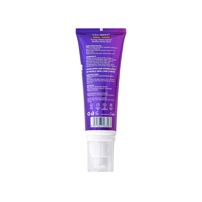 VECMINT 100 ml tandpasta van kruidenessentie - met Sophora Flavescens Extract & Malva Verticillata - Niacinamide Whitening Formula