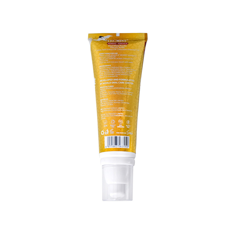 VECMINT tandpasta 100 ml- Perlen - Infuusbleekformule met Coptiswortel & Camellia Sinensis-extracten