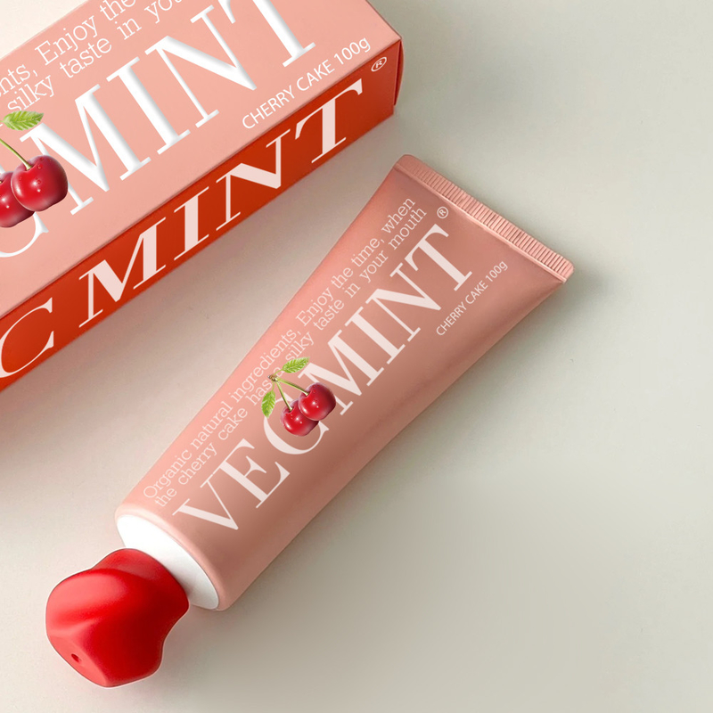 VECMINT Cherry Cake Geruchtelijke tandpasta - Met biologische natuurlijke ingrediënten, een heerlijke melkerige orale ervaring