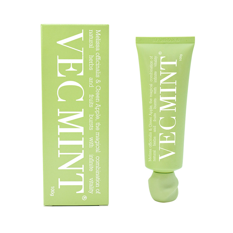 VECMINT 100g tandpasta: ontketen orale vitaliteit met magische natuurlijke kruiden en fruit (Melissa officinalis & Green Apple)