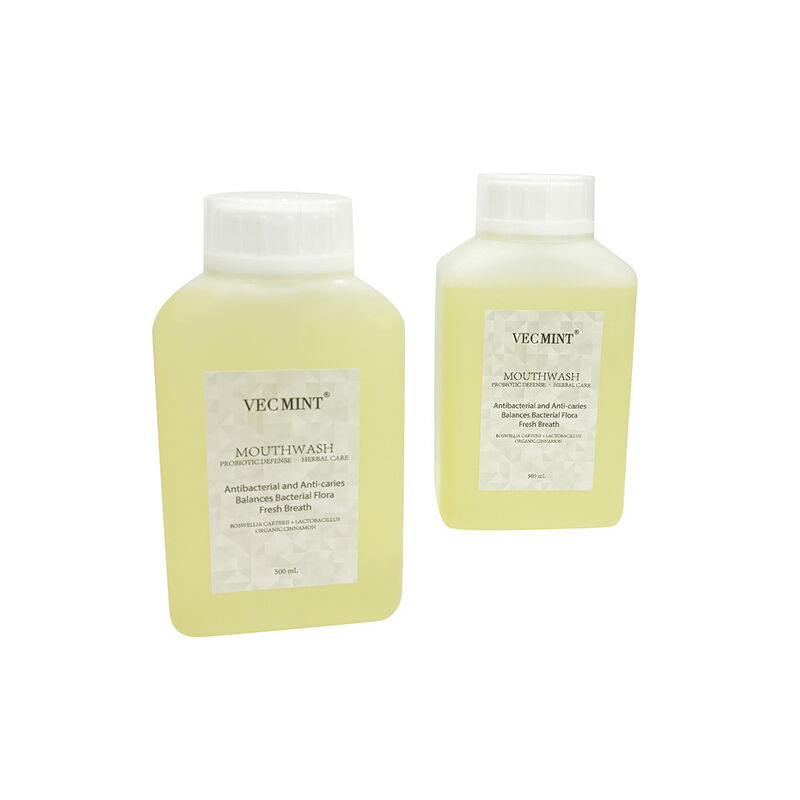 VECMINT Probiotische verdediging kruidengemelk - Antibacteriële anti-holtes mondspoeling (balans bacteriële flora & frisse adem) 500 ml Bulk