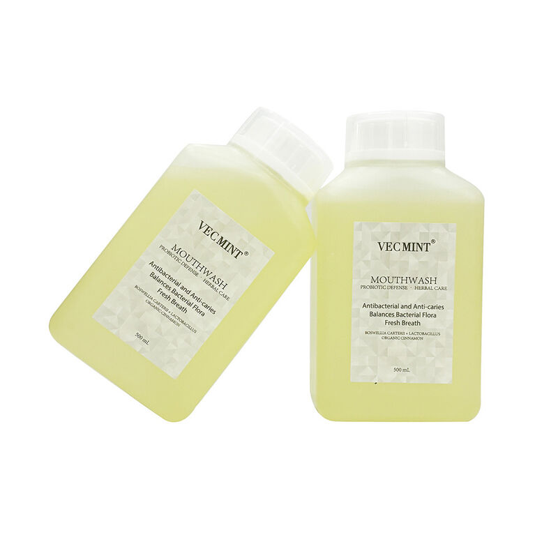 VECMINT Probiotische verdediging kruidengemelk - Antibacteriële anti-holtes mondspoeling (balans bacteriële flora & frisse adem) 500 ml Bulk