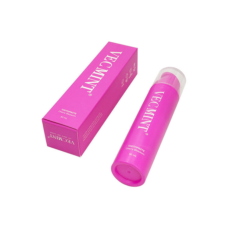 VECMINT Cherry Blossom tandpasta 50 ml - Pompfles Design Fluoridevrije mondverzorgingspasta voor zachte tanden Schoon en fris adem