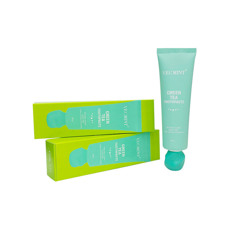 Langdurige hele dag verse groene thee tandpasta VECMINT - 100% natuurlijke ingrediënten, volledig natuurlijke schoon en verlengde versheid mondverzorging (100g)
