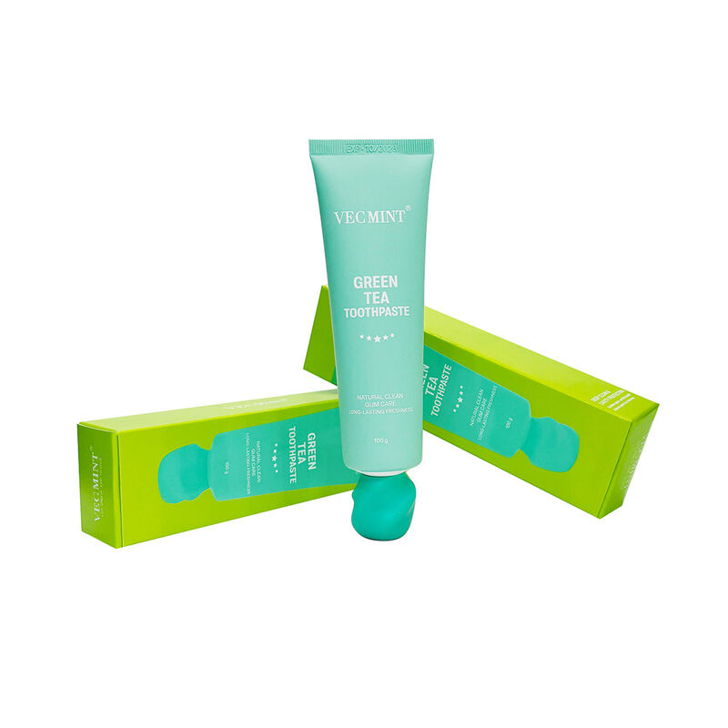Langdurige hele dag verse groene thee tandpasta VECMINT - 100% natuurlijke ingrediënten, volledig natuurlijke schoon en verlengde versheid mondverzorging (100g)